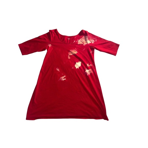 EILEEN FISHER Red Organic Cotton Crew Neck Sz M | Sustainable Minimalist Casua - Picture 1 of 5